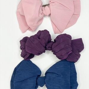 LOT 3 BEAUTIFUL VINTAGE KNOTTED DOUBLE LAYERED LARGE 6” HAIR BOWS ACCESSORIES